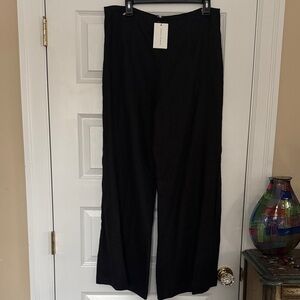 Faithfull the Brand Elegant Black Wide Leg Pants